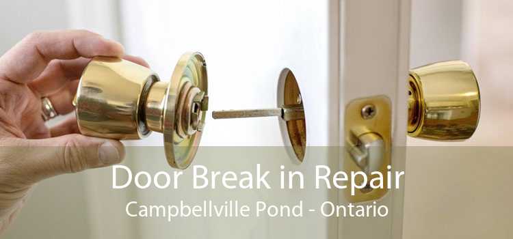 Door Break in Repair Campbellville Pond - Ontario