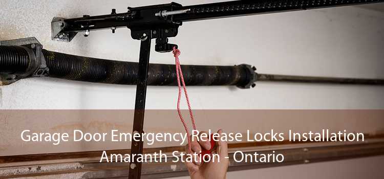 Garage Door Emergency Release Locks Installation Amaranth Station - Ontario