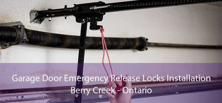 Garage Door Emergency Release Locks Installation Berry Creek - Ontario
