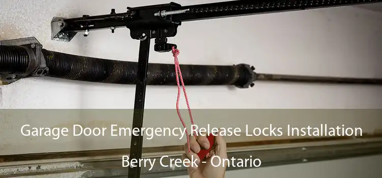 Garage Door Emergency Release Locks Installation Berry Creek - Ontario