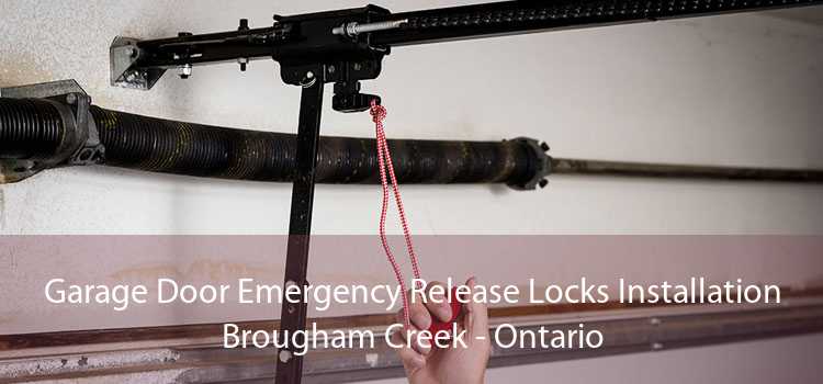 Garage Door Emergency Release Locks Installation Brougham Creek - Ontario