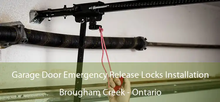 Garage Door Emergency Release Locks Installation Brougham Creek - Ontario