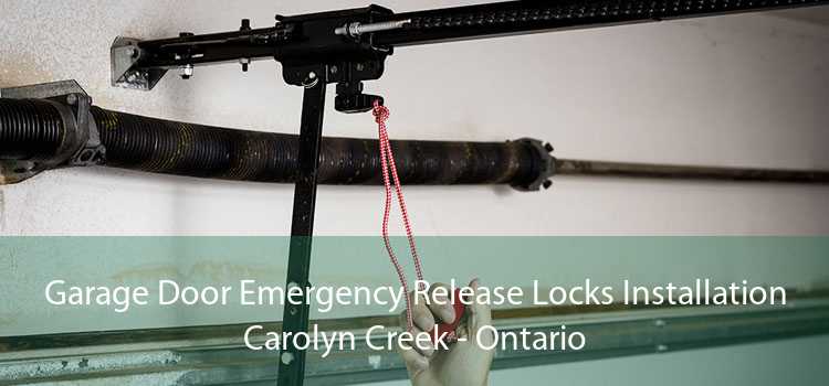 Garage Door Emergency Release Locks Installation Carolyn Creek - Ontario