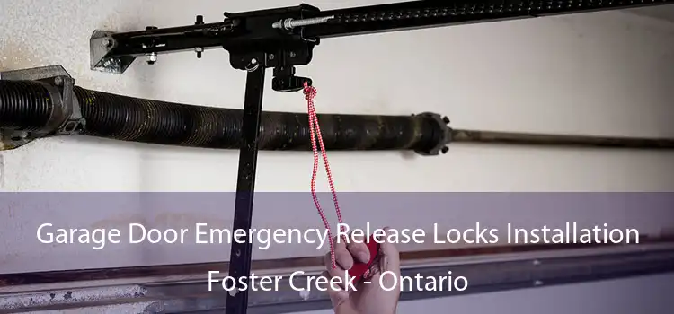 Garage Door Emergency Release Locks Installation Foster Creek - Ontario