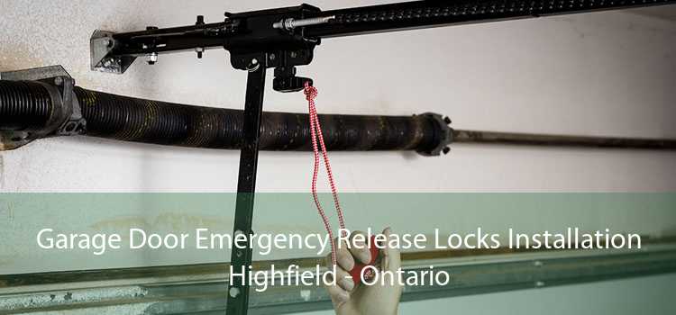 Garage Door Emergency Release Locks Installation Highfield - Ontario