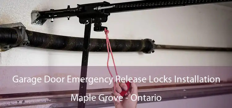 Garage Door Emergency Release Locks Installation Maple Grove - Ontario
