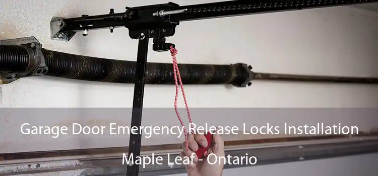 Garage Door Emergency Release Locks Installation Maple Leaf - Ontario