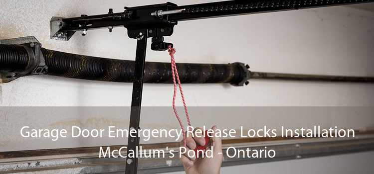 Garage Door Emergency Release Locks Installation McCallum's Pond - Ontario