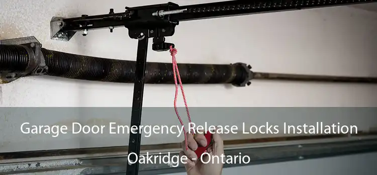 Garage Door Emergency Release Locks Installation Oakridge - Ontario