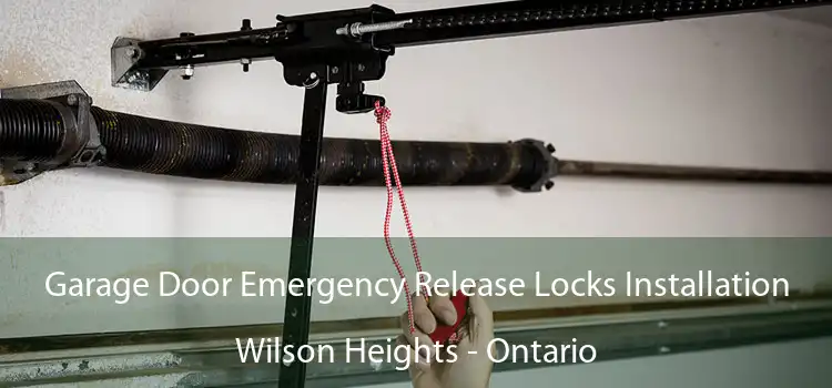 Garage Door Emergency Release Locks Installation Wilson Heights - Ontario